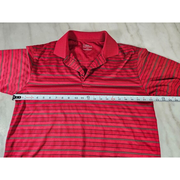 PGA TOUR Golf Men's Red Striped Short Sleeve Regular Polo Shirt Size Large - Picture 6 of 8